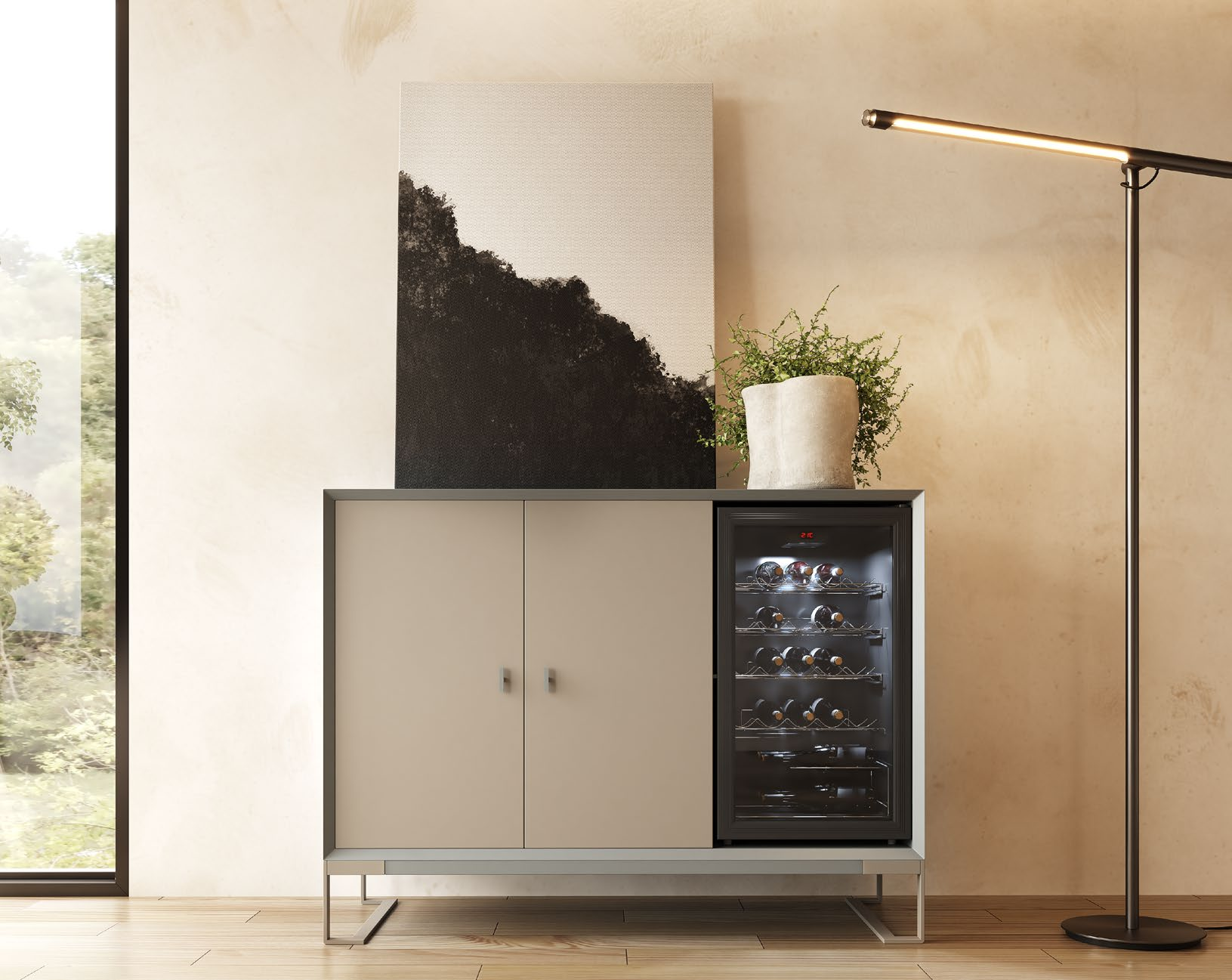 Mueble vinoteca diseño contemporaneo