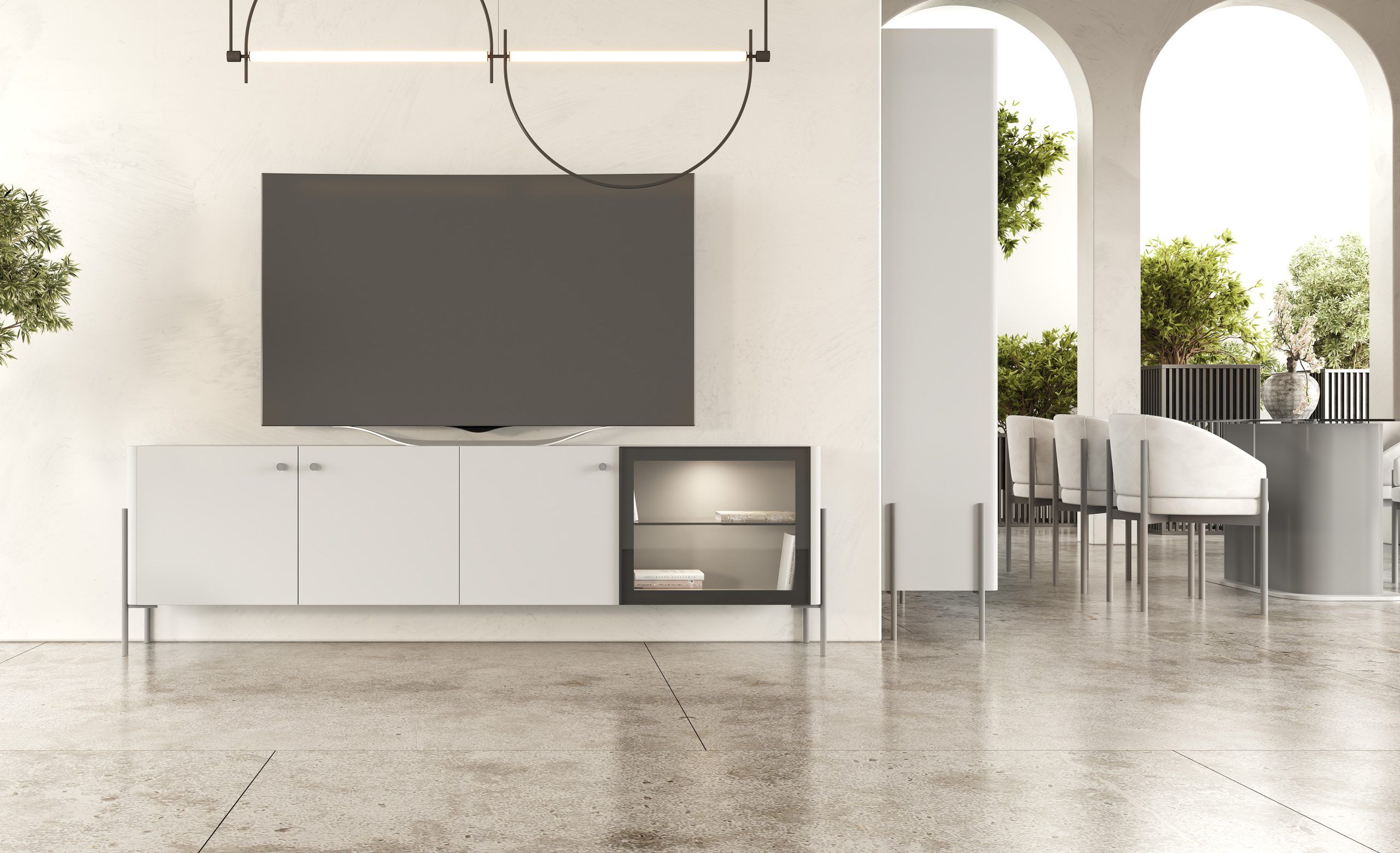 Mueble TV varios compartimentos